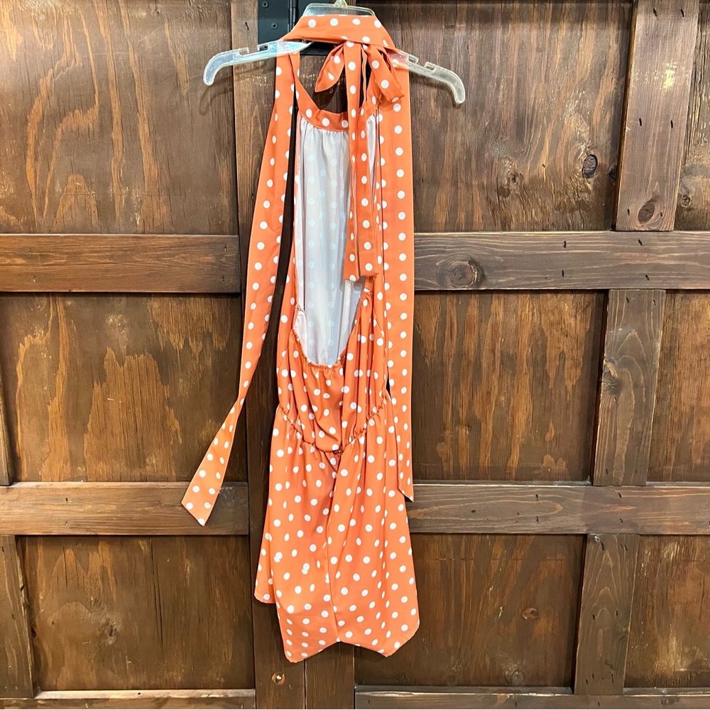 Orange Polka Dot Romper - Picture 2 of 6